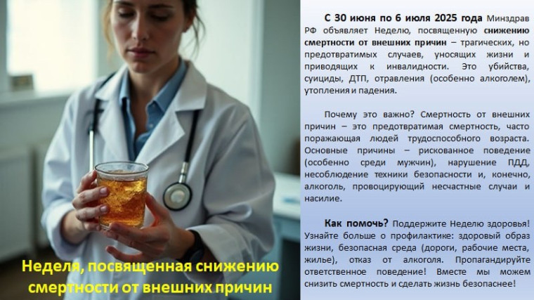 Неделя, посвященная снижению смертности от внешних причин.